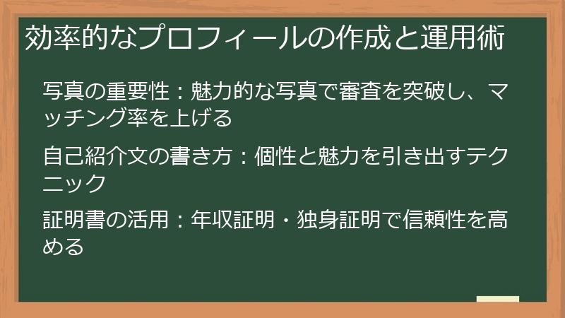 効率的なプロフィールの作成と運用術